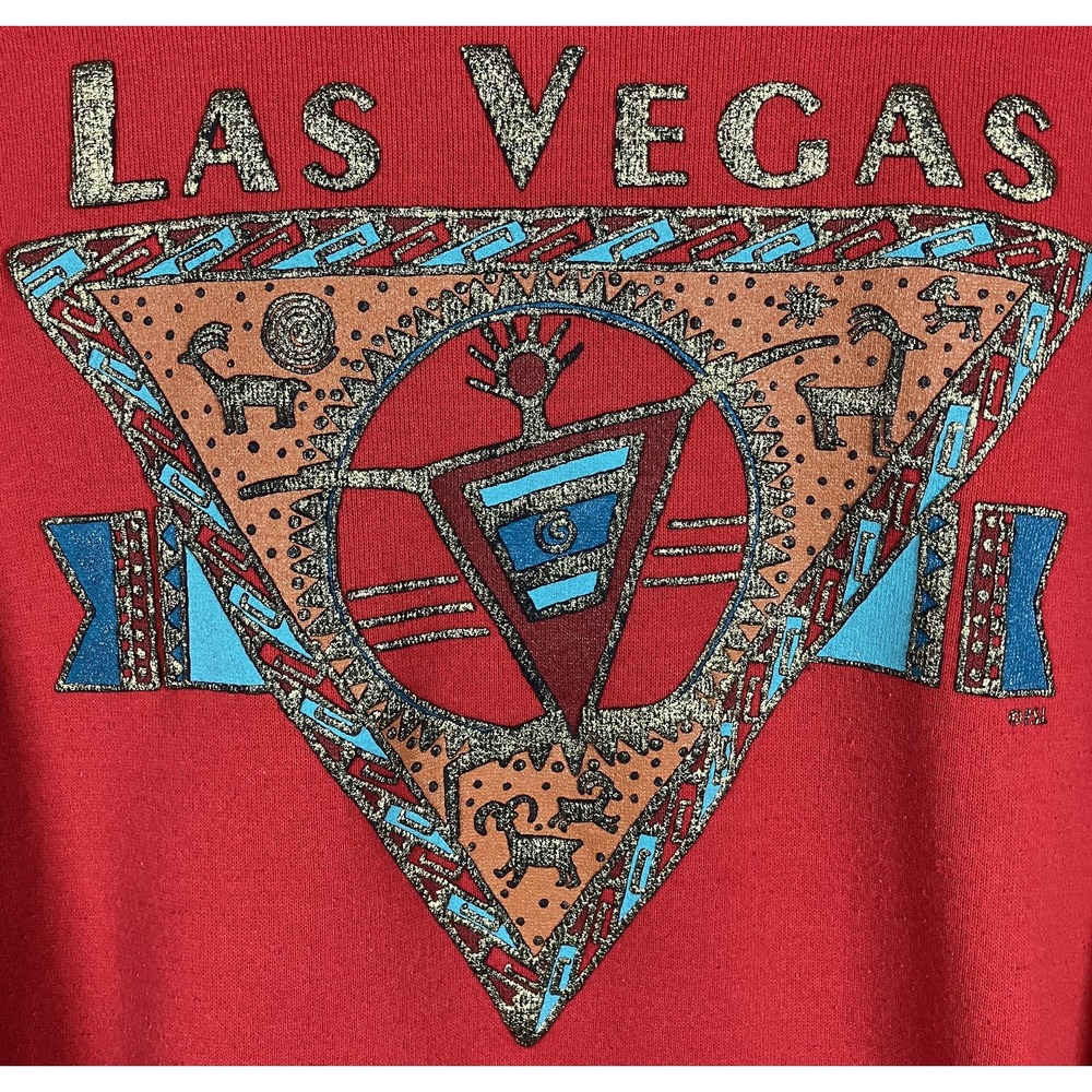 Vintage Las Vegas Sweatshirt Mens XL Hanes Activewear‎ Southwestern Crewneck 90s - Picture 2 of 10